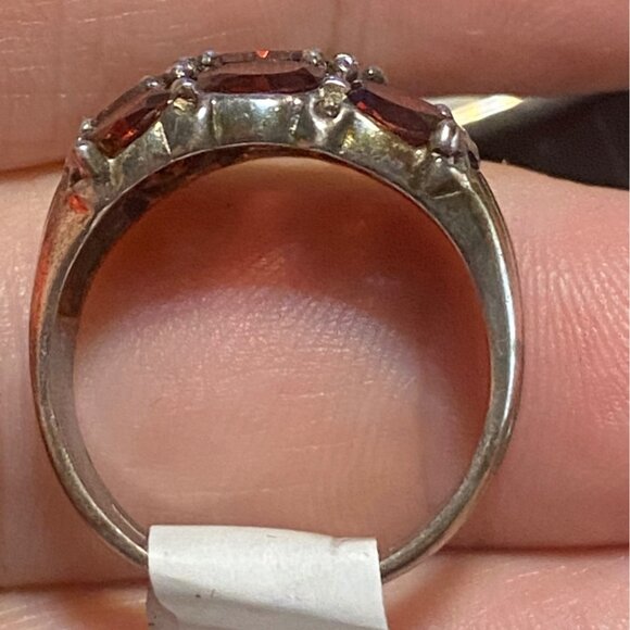 Ring Size 7.5 Garnet Sterling Silver 925 Women Semi-Precious Stone - Picture 5 of 12